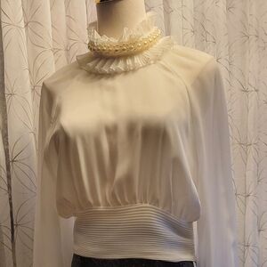 NWT ZARA Blouse, White, Medium